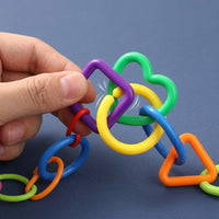 Kids Geometric Interlocking Chain Building Blocks Fine Motor Skill Training Educational Toy