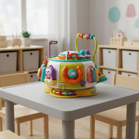 Early Education Rotating Activity Toy Hand-Eye Coordination Busy Box Toy Colorful Baby Activity Hub Fine Movement Skills for 1-3 Years Old, Babies, Toddlers, Gift, Indoor Play