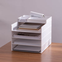 Stackable A4 Document Tray Organizer for Desk, Single Layer Letter Holder