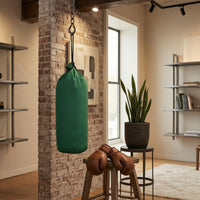 Double-Stitched Empty Training Sandbag Fillable Canvas Hanging Sandbag Reinforced Seams Cylindrical Training Bag Green