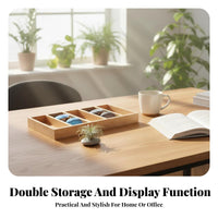 Bamboo Sunglasses Tray Minimalist Design Bamboo Sunglass Tray Wooden Glasses Display Organizer for Retailers, Dressing Table, Drawer, Closet