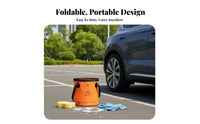 Foldable Pail Sturdy Foldable Pail Foldable Water Pail Leakproof Lightweight Water Pail Tear-Resistant for Car Owners