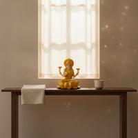Gold-Toned Deity Statue Ornate Deity Figurine Compact Buddha Figurine Decorative for Altar