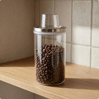 Clear Body Transparent Storage Jar Silver Rim Measurement Jar for Kitchen
