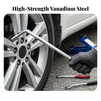 Chrome Vanadium Steel L-Shaped Tire Wrench Non-Slip Grip L-Type Lug Nut Wrench High Rotational Force for Mechanics, DIYers