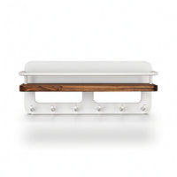 Wall Key Holder with Shelf Decorative Key Rack with Hooks Space-Saving for Foyer
