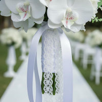 Waterfall Design Wedding Hand Floral Arrangement Photo Prop Cascading Bridal Floral Arrangement Easy to Maintain Long-Lasting for Brides, Ceremony