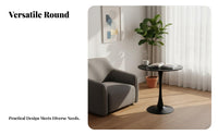 Space-Saving Minimalist Round Coffee Table Easy to Clean Round Pedestal Table Stable Structure Home Furniture Strong Load-Bearing for Apartment Dwellers, Business Owners, Living Room, Eatery, Reception Area, Office