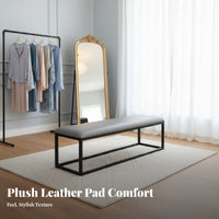 Modern design Upholstered Metal Frame Bench Multi-Purpose End-of-Bed Bench Minimalist Design Long Stool for Business Owners, Interior Designers, Homeowners, Fitting Room, Waiting Area, Entryway, Hallway