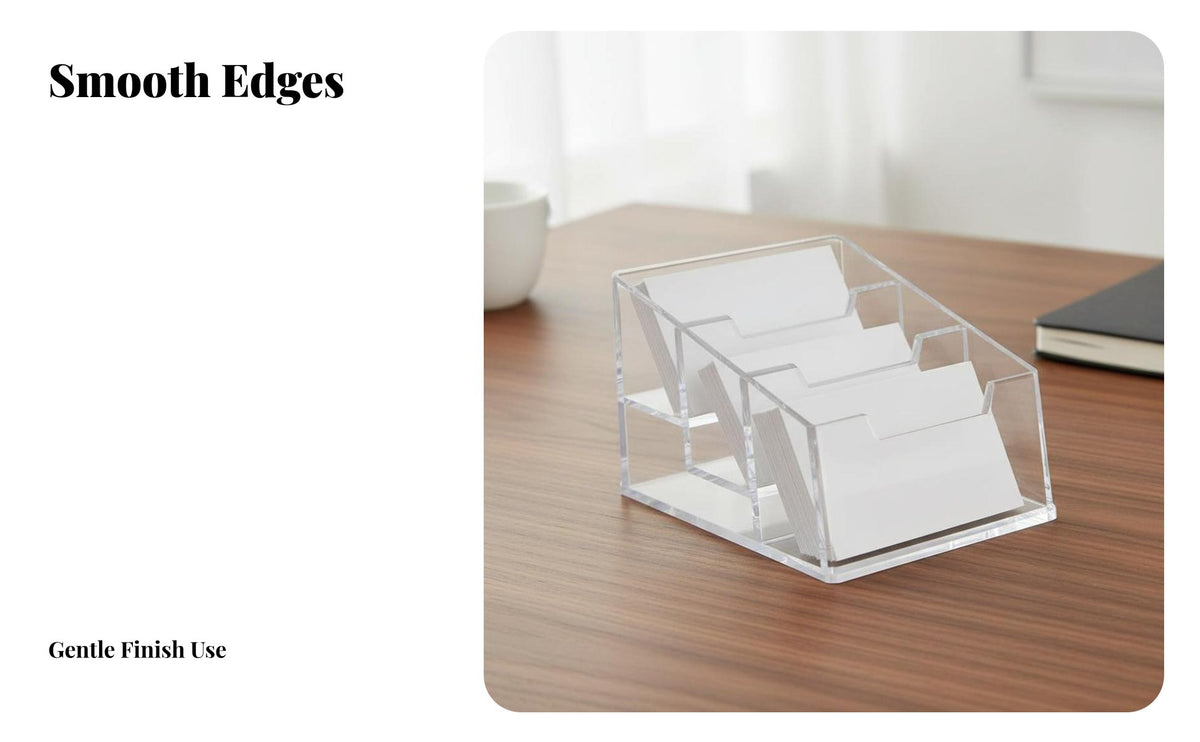 Acrylic Business Card Holder Minimalist Design Desktop Name Card Organizer Office Supply for Countertop, Reception Desk, Commerce Show