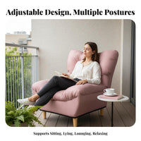 Foldable Design Adjustable Floor Lounger Space-Saving Adjustable Sleeper Chaise Folds Flat Lazy Sofa Converts to Bed for Apartment Dwellers, Students, Bedroom, Small Areas, Dorm Room, Reading Nook