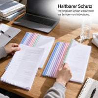 A4 Gradient Transparent Sliding Bar File Folder for Students, Loose-Leaf Document Organizer