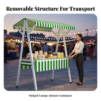 Optional Wheels Portable Vendor Stand Easy Setup Portable Outdoor Sales Cart Compact Storage Foldable Vendor Display Kiosk Weather-Resistant Canopy for Street Vendors, Small Business Owners, Crafters, Night Markets, Trade Shows, Temporary Shops