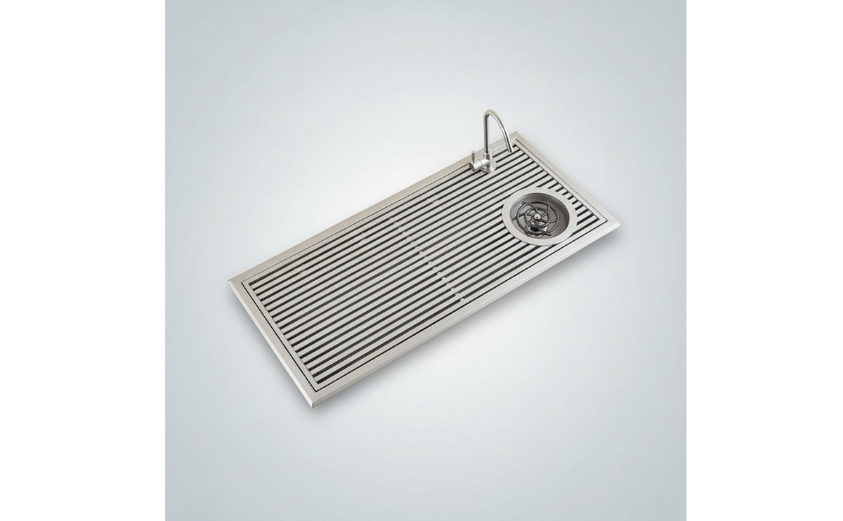 Stainless Steel Coffee Hand-Rinse Station with Slatted Top