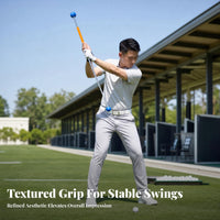 Golf Swing Stick Metal Shaft Golf Training Stick Swing Practice Rod Orange Grip Long Straight