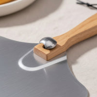 Pizza Peel with Wood Handle Easy to Clean Pizza Peel Metal Tool for Home Chefs