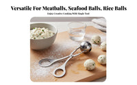 Stainless Steel Meatball Maker Multi-Functional Fish Ball Uniform Meatballs Manual Meatball Press for Home Cooks, Parents, Meal Prep, Parties