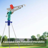 Rotating Sprinkler Head High 360° Rotating Sprinkler Heavy Duty Irrigation for Farmers, Landscapers, Farm, Dust Suppression