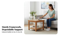 two-level Design dual-level Square Table Modern Look 2-Tier Square Side Table minimalist design Household Furniture Space-Saving for Apartment Dwellers, Homeowners, Interior Decorators, Living Room, Small Spaces, Bedroom, Entryway