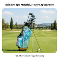 Multiple Pockets Iridescent Golf Stand Bag Double Shoulder Strap Golf Stand Bag Long-Lasting Construction for Golfers, Athletes, Travel