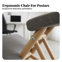 Posture Correction Study Chair Thick Padded Cushion Posture Correction Chair Comfortable Cushions Adjustable Kneeling Stool for Children, Adults, Home