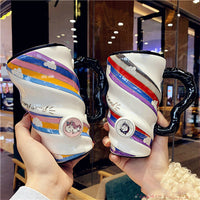 Cute Coconut Ceramic Mug with Lid, Straw, and Spoon - Large Capacity Coffee Cup