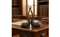 Distressed Finish Sea Mammal-Shaped Bookends Antique Style Sea Mammal Bookends Dark Brown Book Support Matching Pair