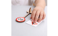 Wooden Traffic Signs with Stands Interactive Wooden Traffic Signs Playset Learning Toy Imaginative Set Open-Ended