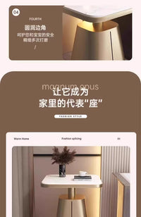 轻奢岩板沙发边几边柜小茶几简约现代客厅方几创意角几床头柜桌子 黑架：雪山白岩板【60*60高60】