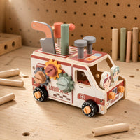 Disassembly Wooden Assembly Truck Finemovement Take Apart Truck Rotating Gears Building Vehicle Set Colorful Painted for Children