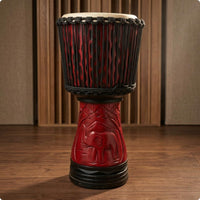 Natural Drumhead Djembe Drum Carved Wood Rope Tuned Goblet Drum Artisan-Made Percussion Instrument for Music Teachers