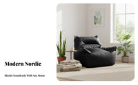 Foam-Filled Lounge Chair Lazy Sofa Highspine form-fitting seat Chair Nordic & design Indoor Seating for Students, Book Readers, Living Room, Bedroom, literary corner