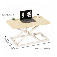 Single-Hand Adjustment Sit to Stand Desk Converter Space-Saving Height Adjustable Desktop Converter Minimal Assembly Height Adjustable Desktop Riser Waterproof Surface for Gamers, Students, Professionals