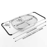 Dish Drainer and Sink Strainer with Draining Board, 304 Stainless Steel Basket with Cutlery Holder, Space Saving Kitchen Sink Drying Rack