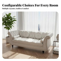 4-Person Straight Settee Luxury design Living Room Seating Modern Design Couch for Families, Homeowners, Lounge Area, Apartment, Office Reception