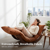 Multi-Functional contourd lounger Small Space space-efficient Rocking Chair Ergonomic Design Household Furniture High Weight Capacity for Apartment Dwellers, Homeowners, Seniors, Balcony, resting, Bedroom, Living Room