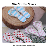 Miniature Flip-Flops Summer Theme Miniature Flip Flops Ornamental Dollhouse Beach Sandals for Hobbyists