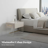 Transparent Design transparent-cShaped Stand Modern aesthetic Nightstand Space-Saving visual effect Indoor Furnishing Easy to Clean for Apartment Dwellers, Young Adults, Bedroom, Small areas, Living Room, Entryway