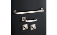 4 Pieces Wall-Mounted Bathroom Hardware Set Square Towel Bar Modern Coat Hook Rustproof for Homeowners