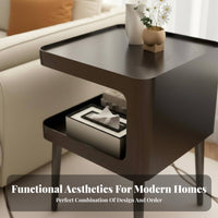 Space-Saving C-Shaped End Table Multi-Functional C-Shaped Tray Table Minimalist design Nightstand Sturdy design for Apartment Dwellers, Remote Workers, Living Room, Bedroom, Small Spaces, Next to Couch