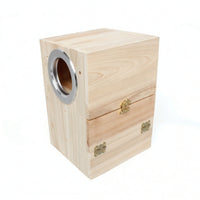 Parrot Nesting Shelter Unfinished Bird Nesting Shelter with Perch Vertical Bird House with Perch for Cage