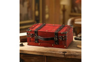 Wooden Box with Lid Vintage-Style Storage Chest Compact Box with Hinged Lid for Collectors, Photography