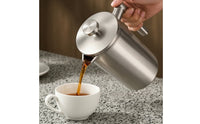 Sediment-Sediment-Removing French Press Rust-Resistant French Press with Mesh Filter Reusable Coffee and Tea Maker Smooth for Camping