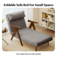 Foldable transformable Sleeper Chair 2-in-1 Design Fold-extendable Armchair Bed Adjustable Backrest Space-Saving Furniture Sturdy Frame for Small Apartment Dwellers, Students, Homeowners, Living Room, Bedroom, Home Office
