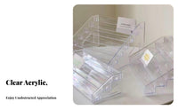 Clear Acrylic Display Stand Space-Saving Multi-Level Pin Holder Easy to Clean Tiered Display Stand for Collectors, Anime Fans, Desktop, Vanity