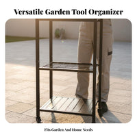 Large Capacity Garden Tool Storage Rack Multi-Purpose Garden Tool Organizer Sturdy & Long-Lasting Shovel and Rake Organizer Heavy Duty for Gardeners, Farmers, Outdoor, Shed, Patio, Basement