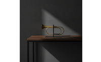 Trumpet Bookends Sculptural Metal Bookends with Rectangular Base Heavy Duty Book Stopper for Avid Readers