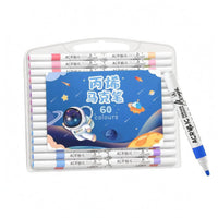 60 Pieces Art Supplies Carrying Handle Children's Marker Set White Body