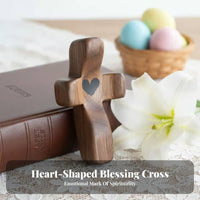 Thumb Wooden Cross Wooden Comfort Cross Comforting Smooth Feel Christian Symbol for Gift Presenters, Seniors, Easter Celebration, Meditation