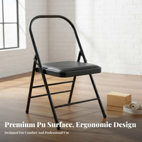 Padded PU Leather Seat Exercise Chair Foldable Design Iyengar Exercise Chair Long-Lasting Backless Exercise Stool Stable & Sturdy for Seniors, Beginners